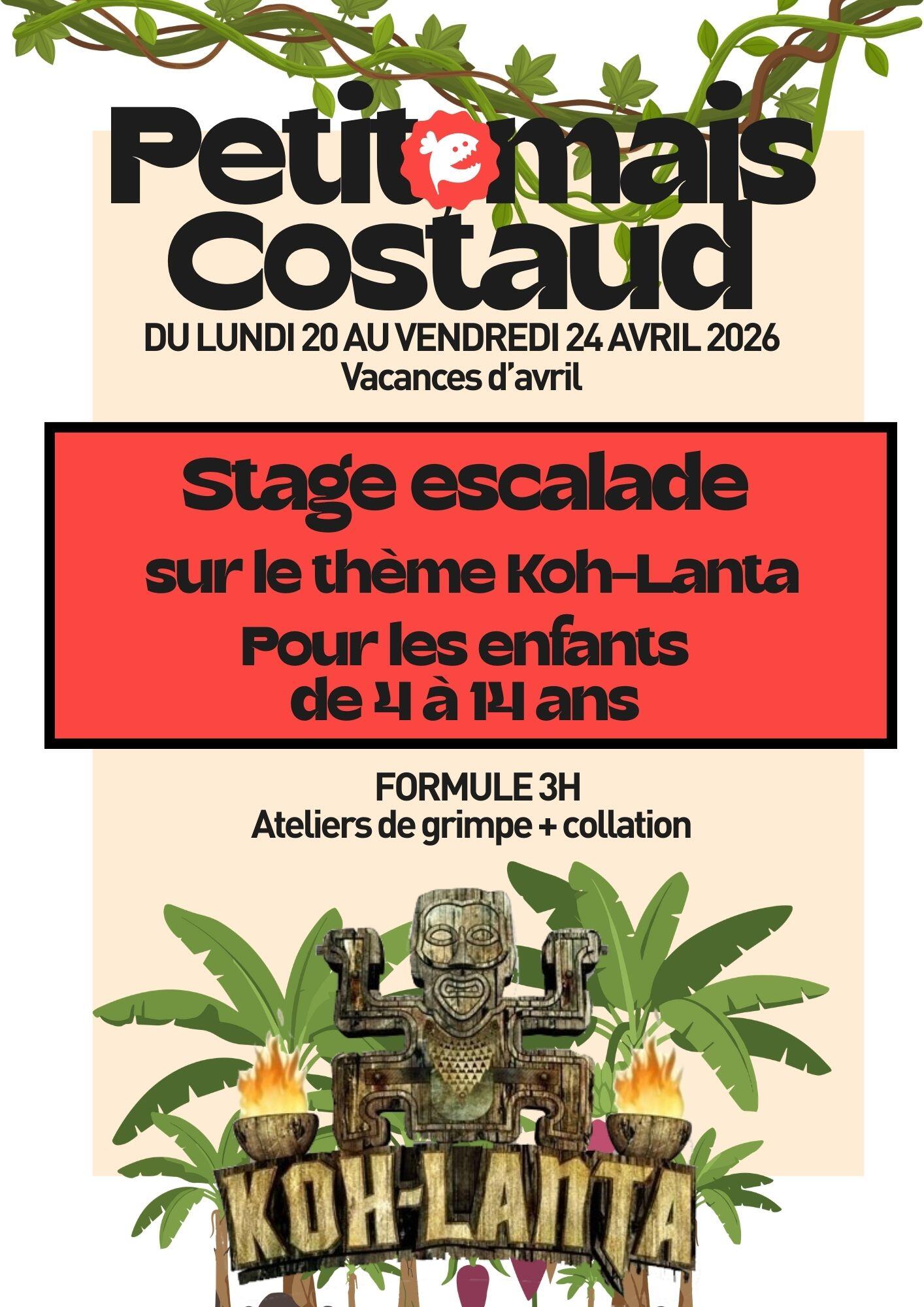 STAGE JOURNEE D'ESCALADE VACANCES 7/14 ans